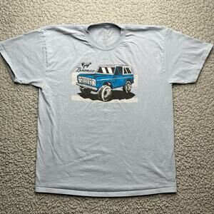 Ford Bronco Shirt Mens XL Baby Blue Tee Luv Short Sleeve Crew Neck Trucks